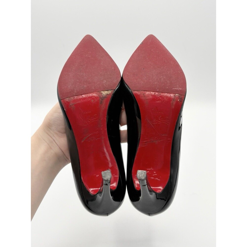 Christian Louboutin Pigalle 85 Black Patent Pointed Stiletto Heels Sz EU 35.5 - Picture 6 of 9